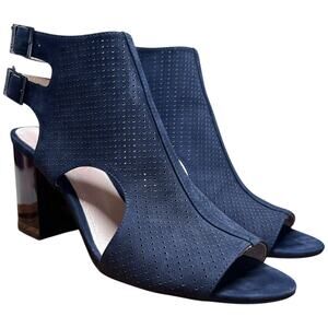 LOUISE ET CIE Lo-Vanita Women's 38.5/US 8.5 Navy Suede Sandal Tortoise Heel